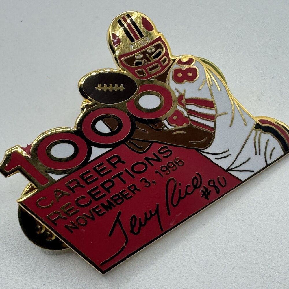 Vintage 1996 NFL San Francisco Jerry Rice 1000 Receptions Limited Pin